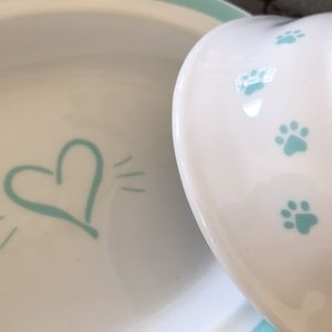 Teacup’s Diner Ceramic Pet and Water Bowl Set
